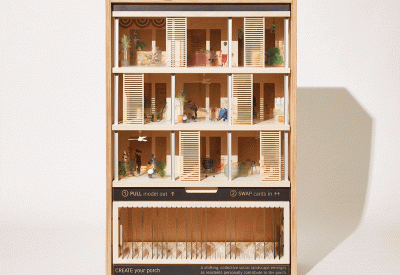 Gif of model showing movement of porch screens