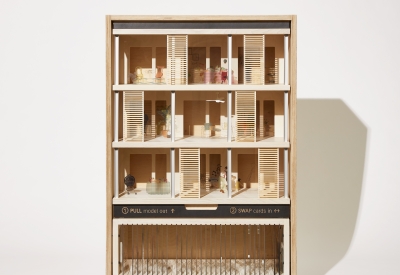 Product photography of architectural model, elevation view