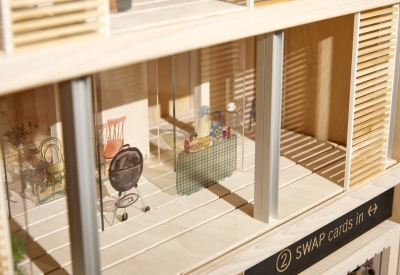 Product photography of architectural model, detail