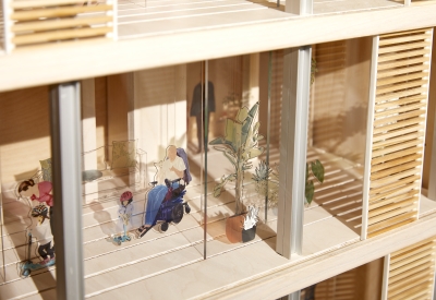 Product photography of architectural model, detail