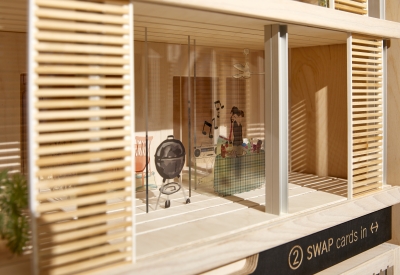 Product photography of architectural model, detail
