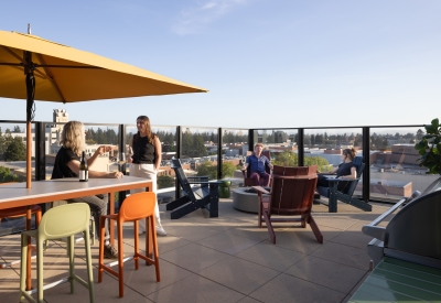 Seventh floor roof deck at Felix.