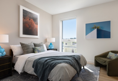 Unit bedroom at Felix.