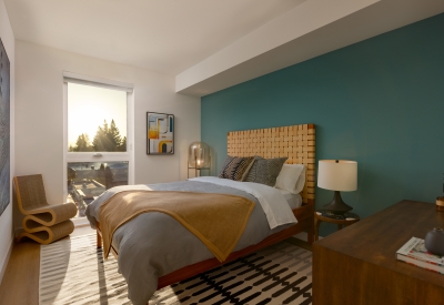 Unit bedroom at Felix.