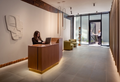 Interior view of the entry lobby.