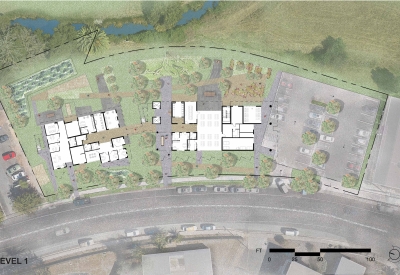 ground level floor plan for Blue Oak Landing