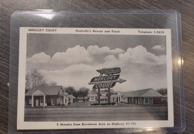 Sign for the original Mercury Court.