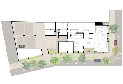 Level one floor plan for HH Residences.