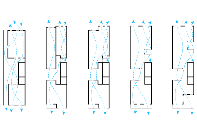 These diagrams show anticipated air flow through units