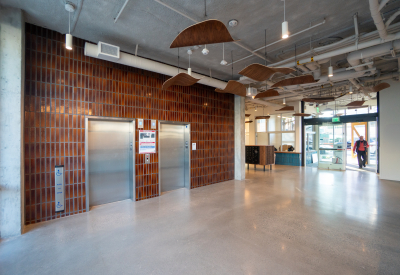 Common areas with elevators off entry
