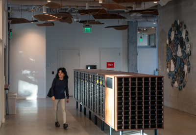 Mailbox center with resident