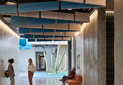 Hallway view with sofa