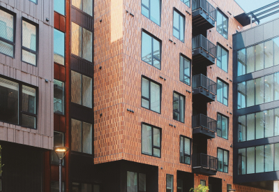 Building with crosswalk in background 