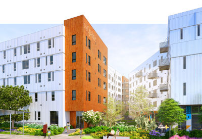 Street between buildings on left and right