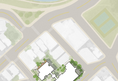 Site plan of Lakeside Senior Apartments in Oakland