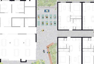 An image illustrating porch placement in relationship to the building diagram