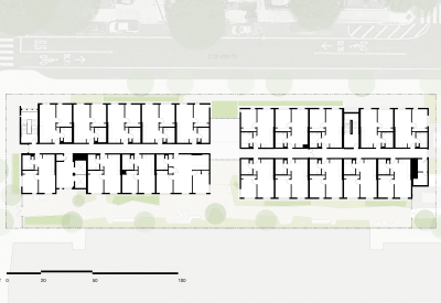 Ground floor plans of Trillium Senior Housing