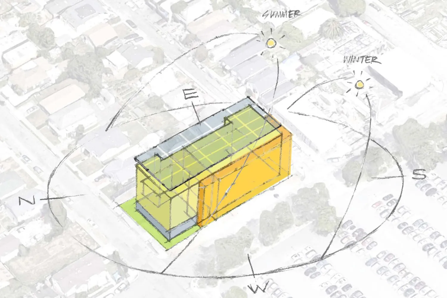 Simple diagram of a building.