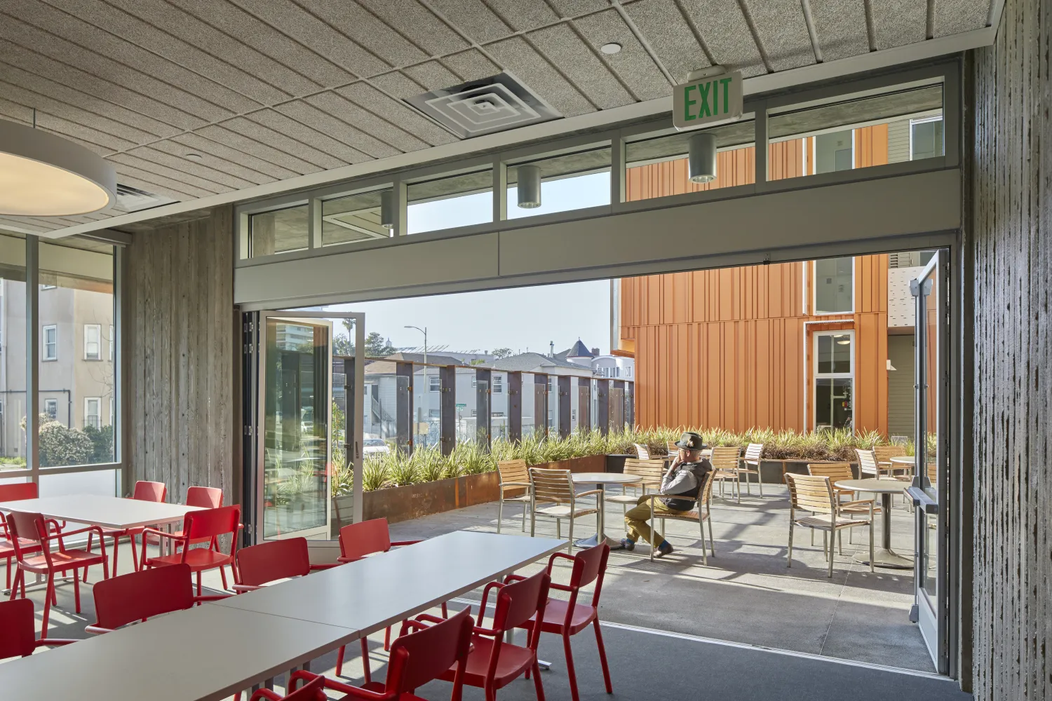 Community room inside Lakeside Senior Housing in Oakland, Ca