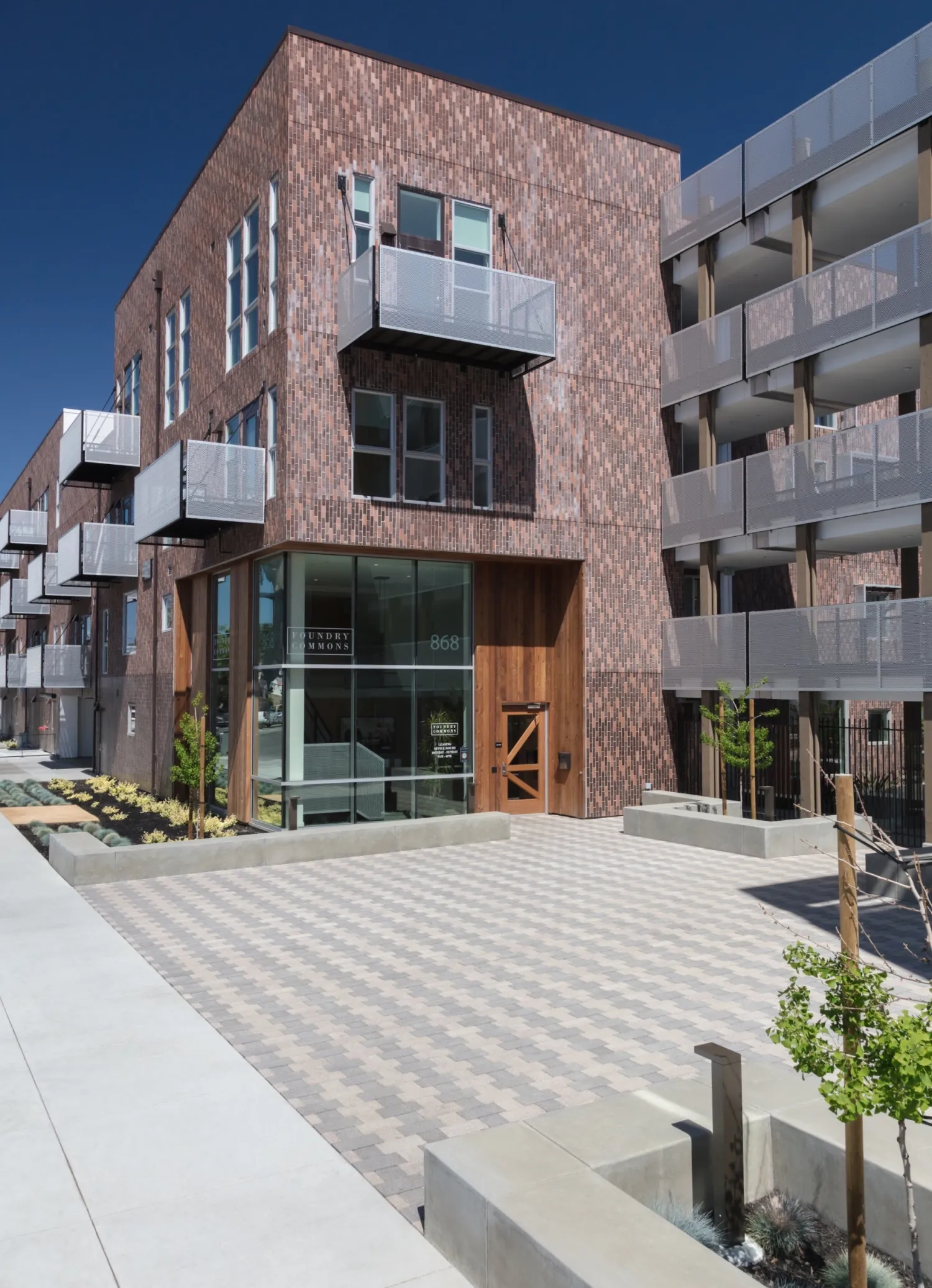 Exterior entrance of Foundry Commons in San Jose, Ca. 