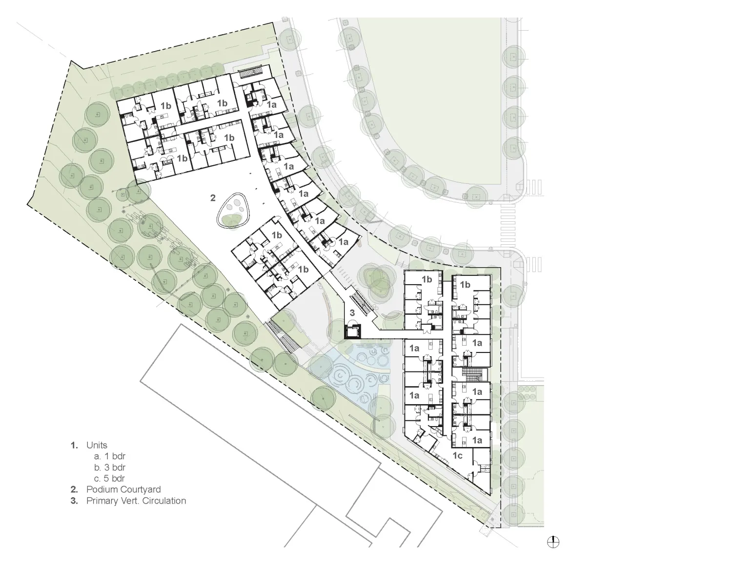 Upper level site plan view of 901 Fairfax Avenue in San Francisco, CA.