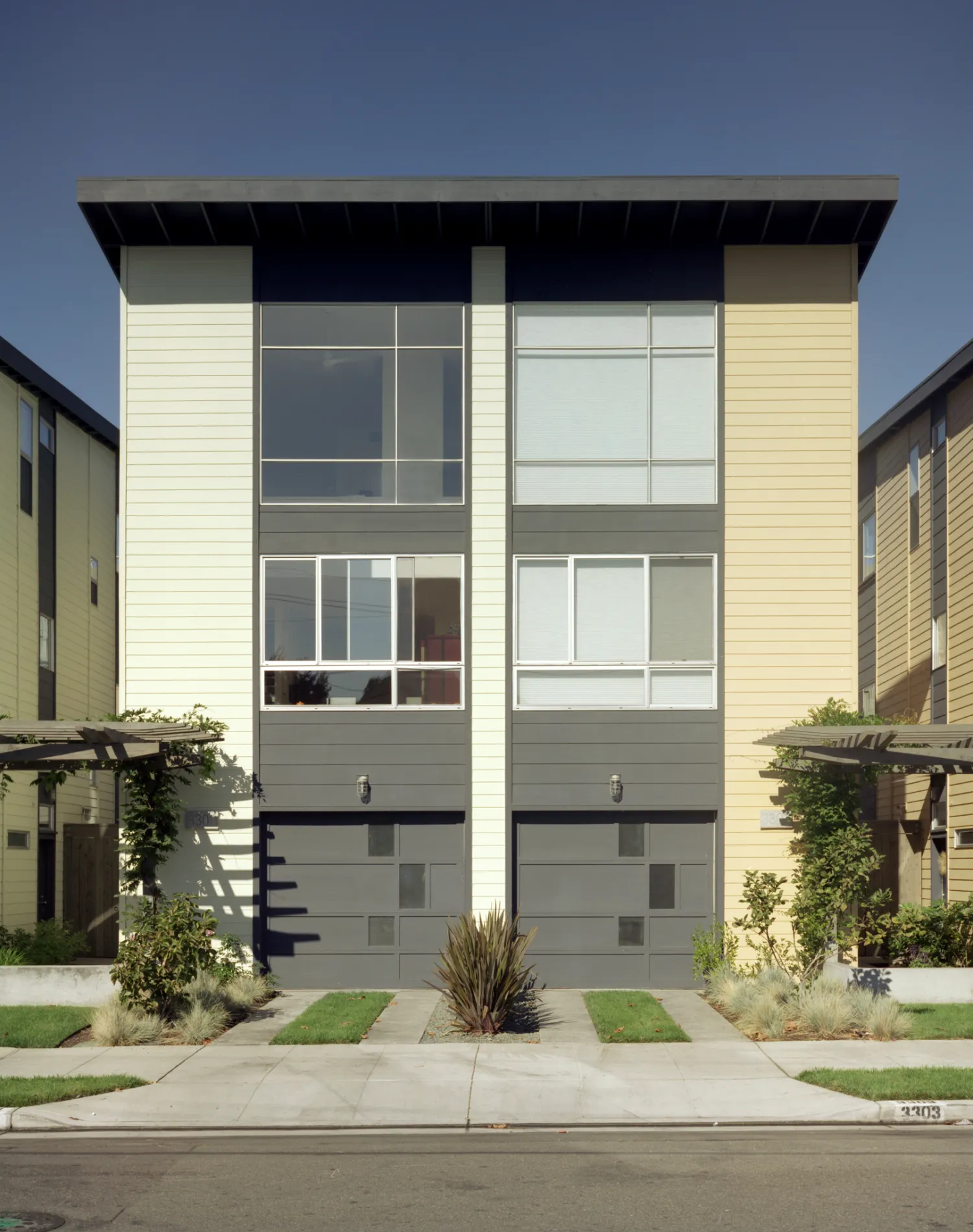 Unit exterior at Magnolia Row in West Oakland, California.