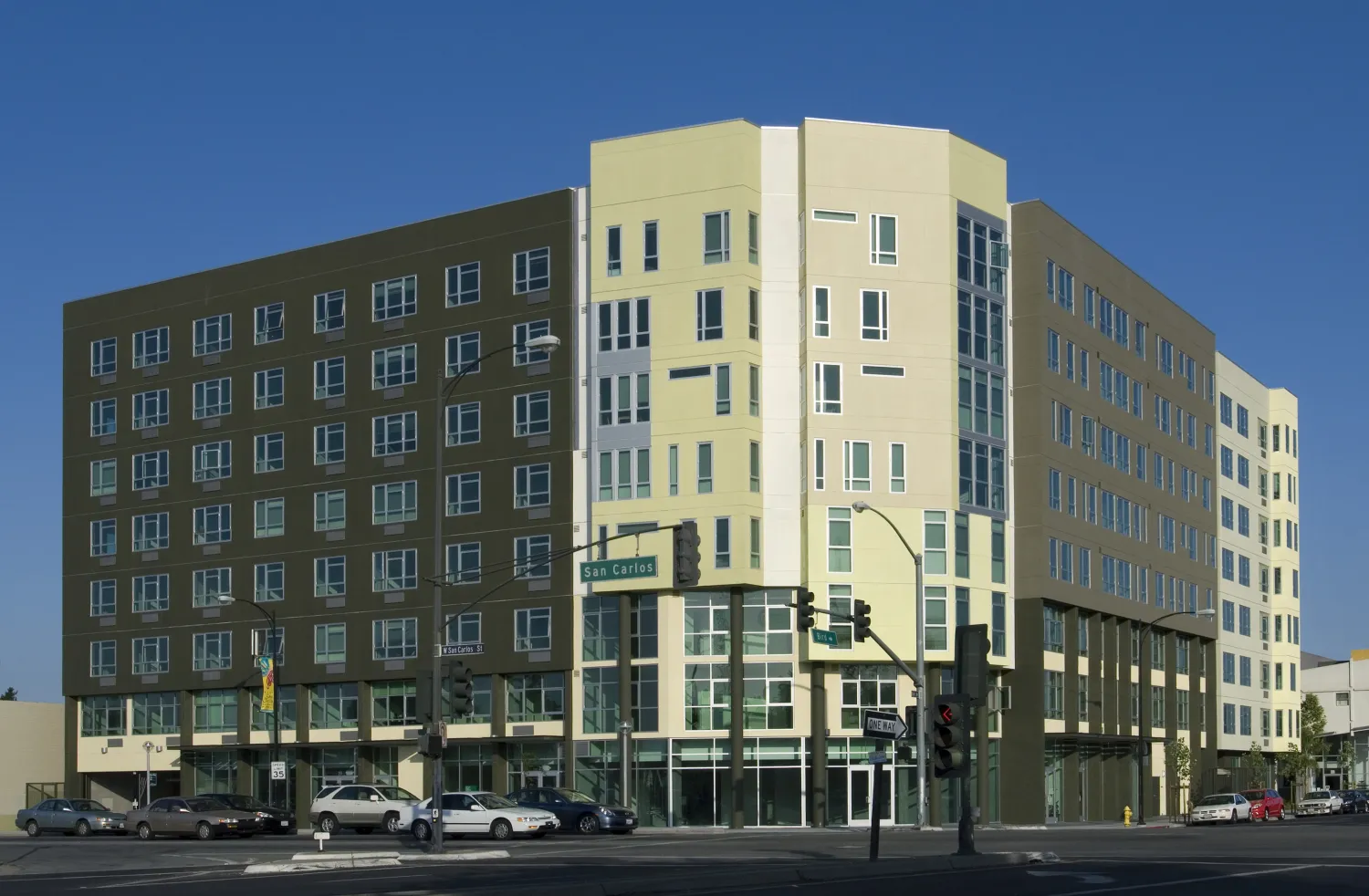 Exterior street view of Delmas Park in San Jose, California.