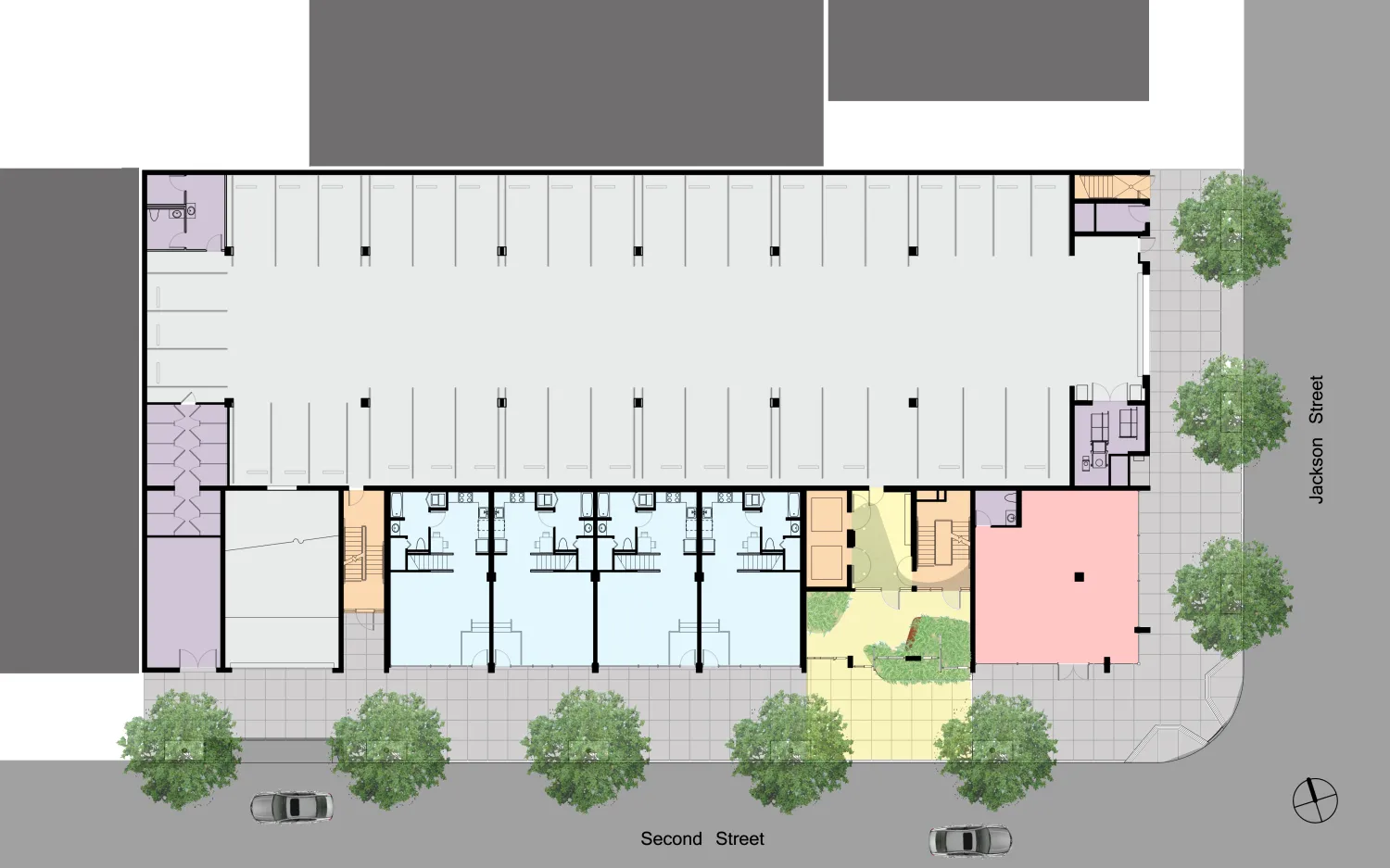 Site plan for 200 Second Street in Oakland, California.