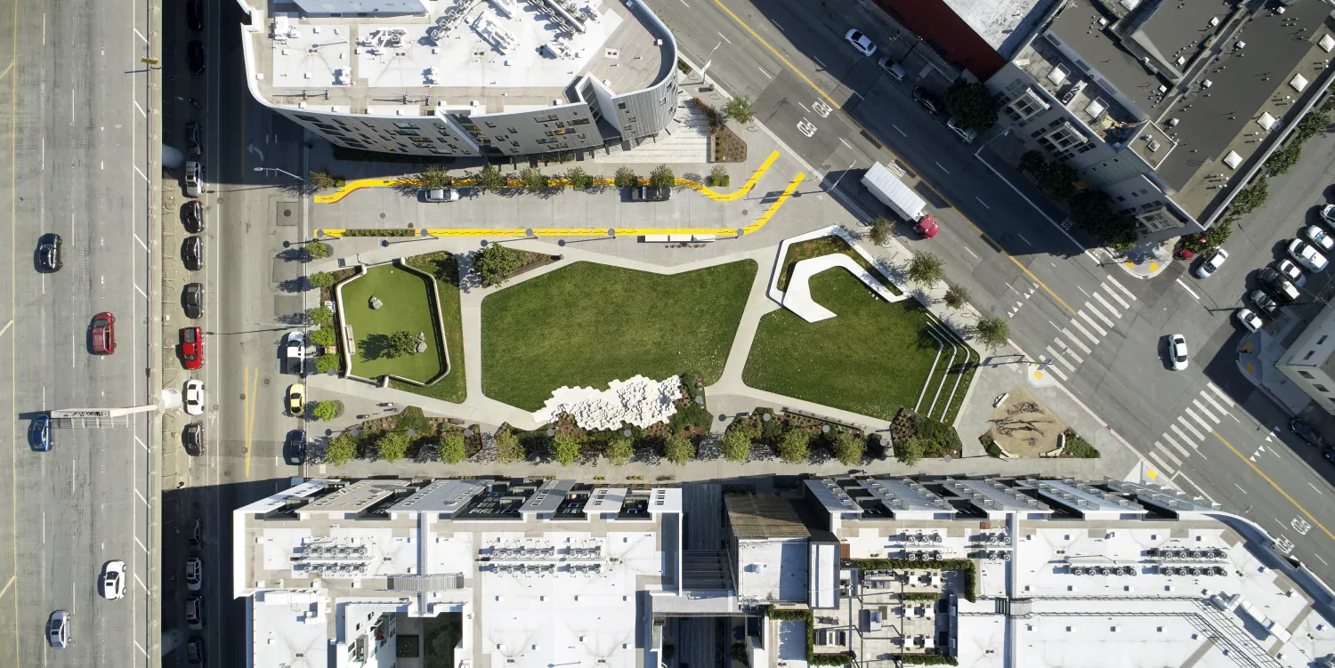 Aerial view of Potrero 1010 in San Francisco, CA.