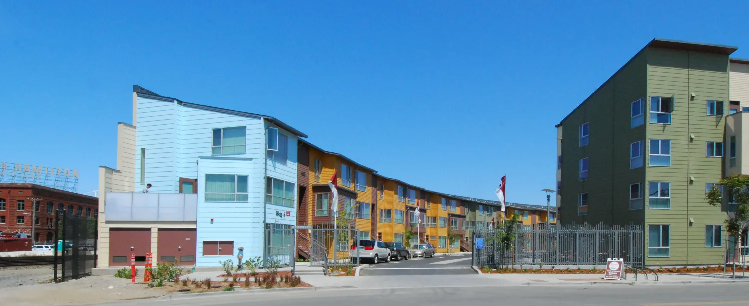 Street view of the private street entrance to Crescent Cove in San Francisco.