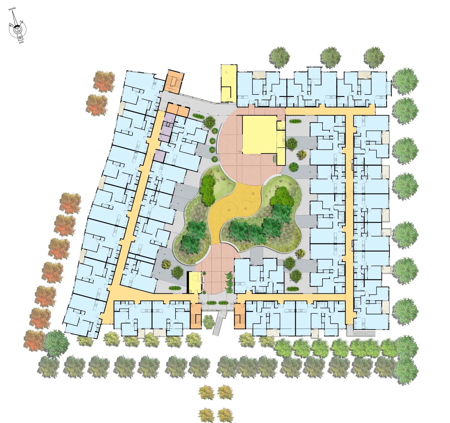 Second level site plan for Ironhorse at Central Station in Oakland, California.