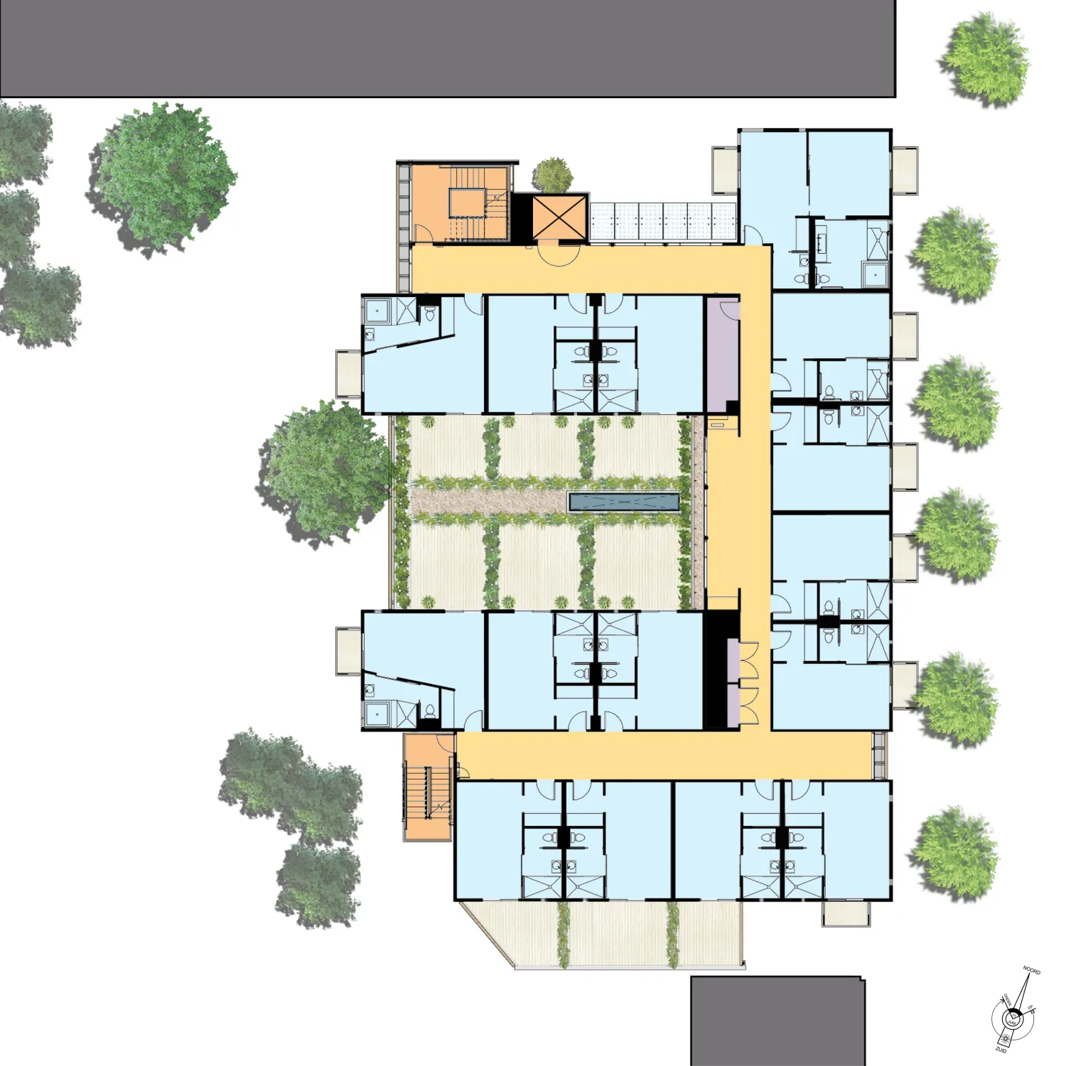 Level two site plan of h2hotel in Healdsburg, Ca.