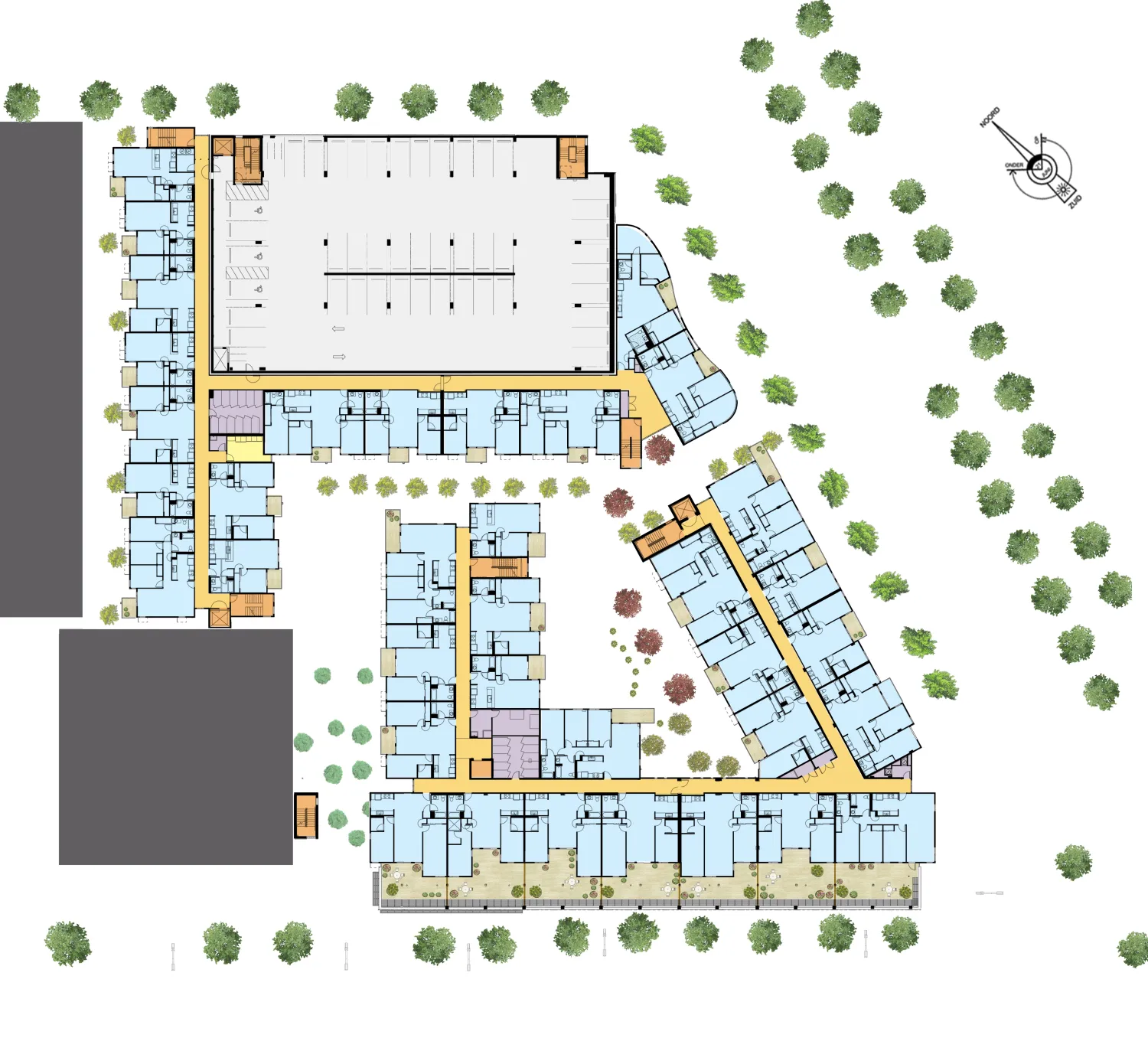 Typical residential floor plan for Station Center Family Housing in Union City, Ca