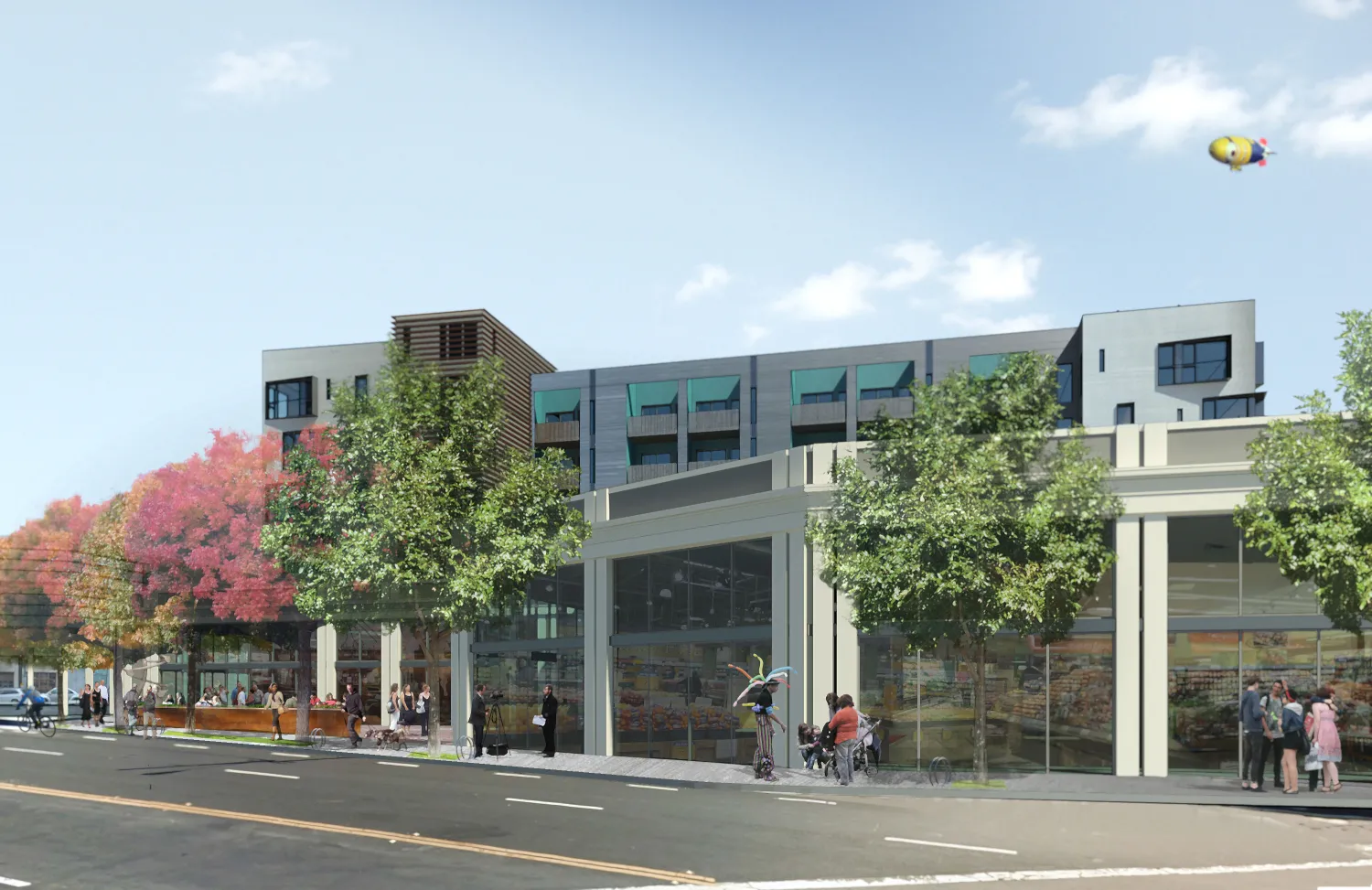 Exterior rendering of the Intersection in Emeryville, California from San Pablo Avenue.