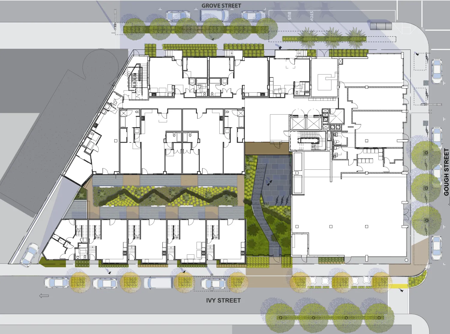 Upper floor plan of 300 Ivy in San Francisco, CA.