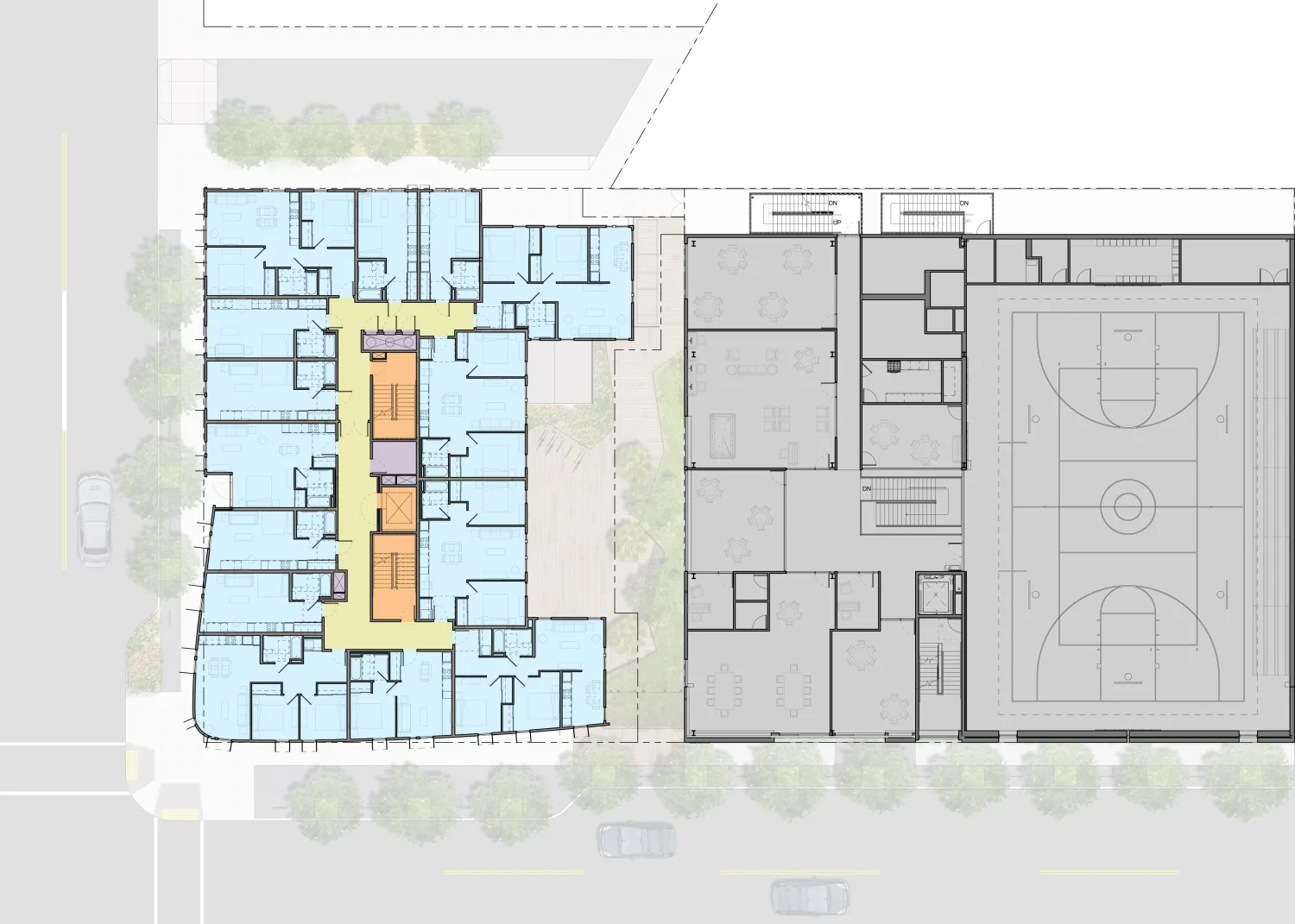 Upper level plan of 388 Fulton in San Francisco, CA.