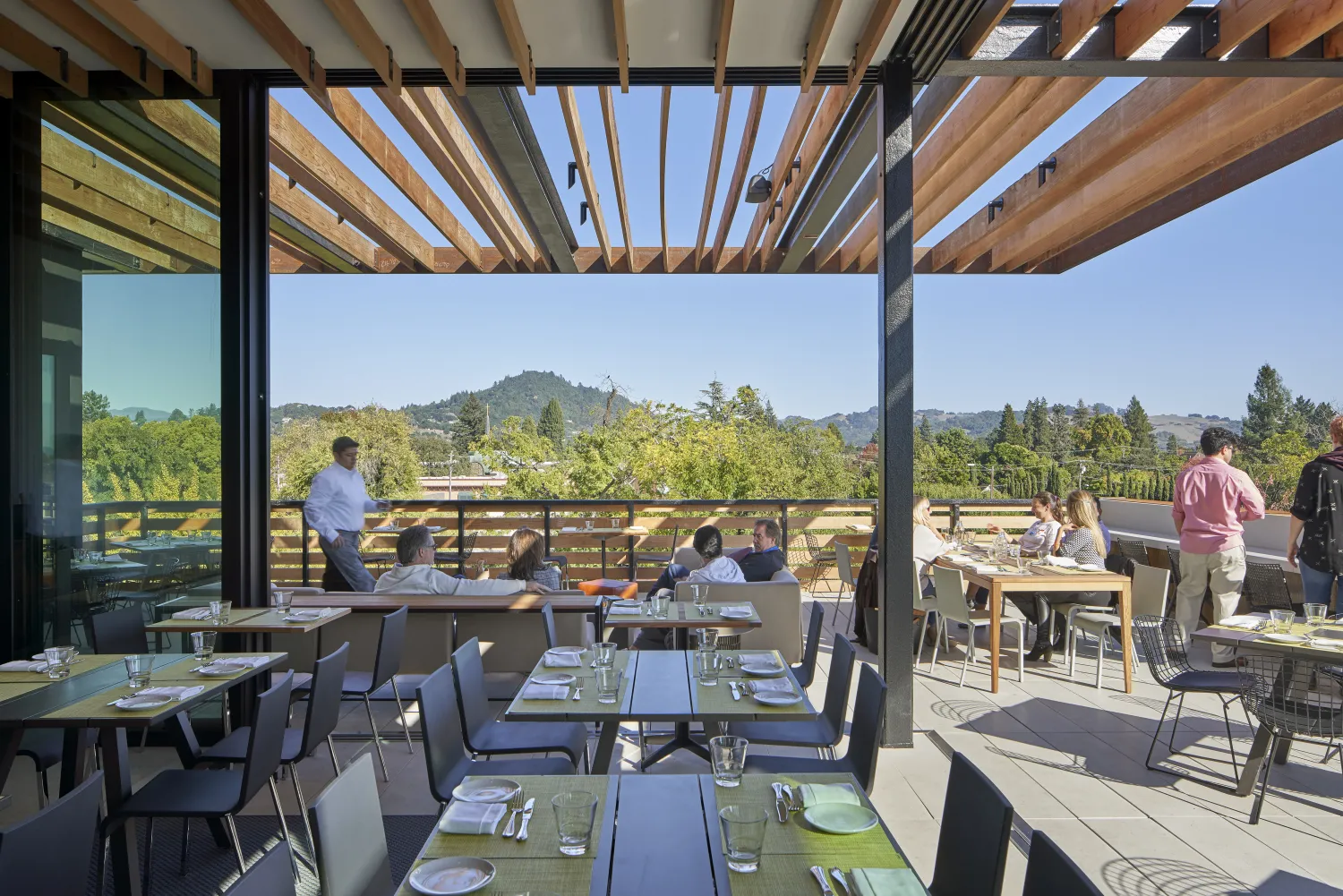 Rooftop terrace at Harmon Guest House in Healdsburg, Ca