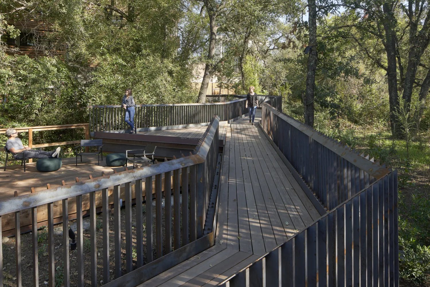 Pathway to nature outside of Harmon Guest House in Healdsburg, Ca 