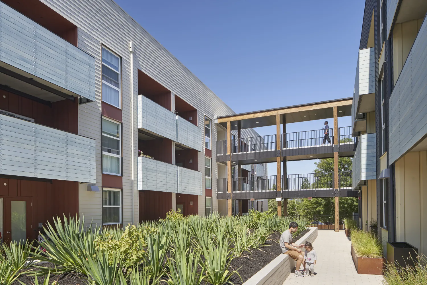 The courtyard in Edwina Benner Plaza in Sunnyvale, Ca.