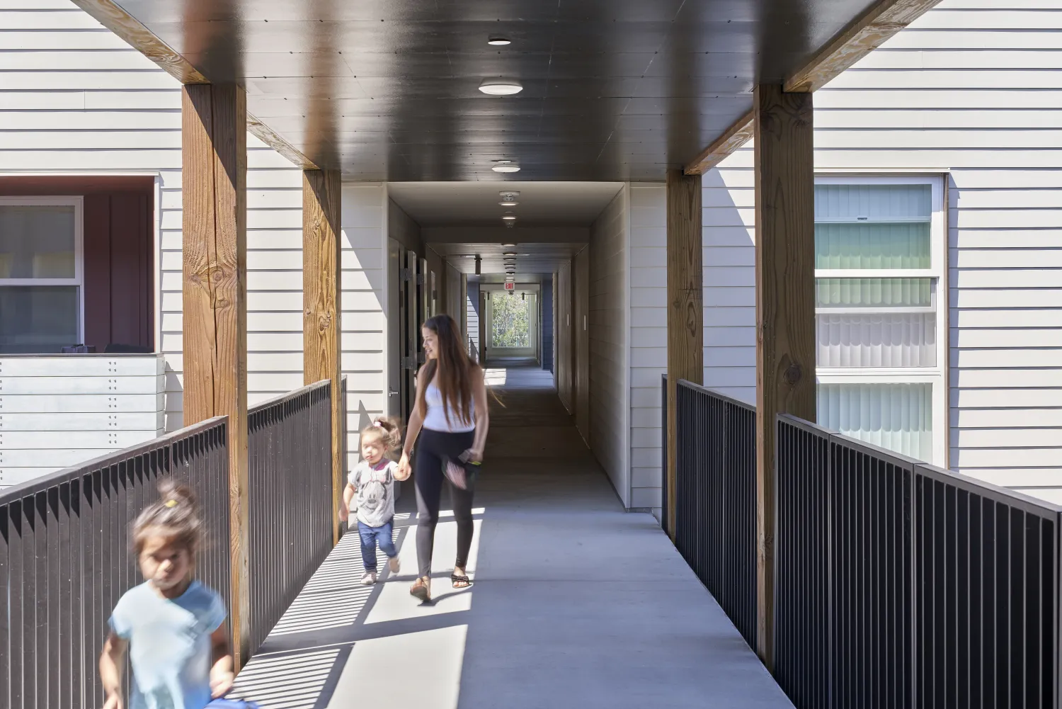 Open hallway in Edwina Benner Plaza in Sunnyvale, Ca.