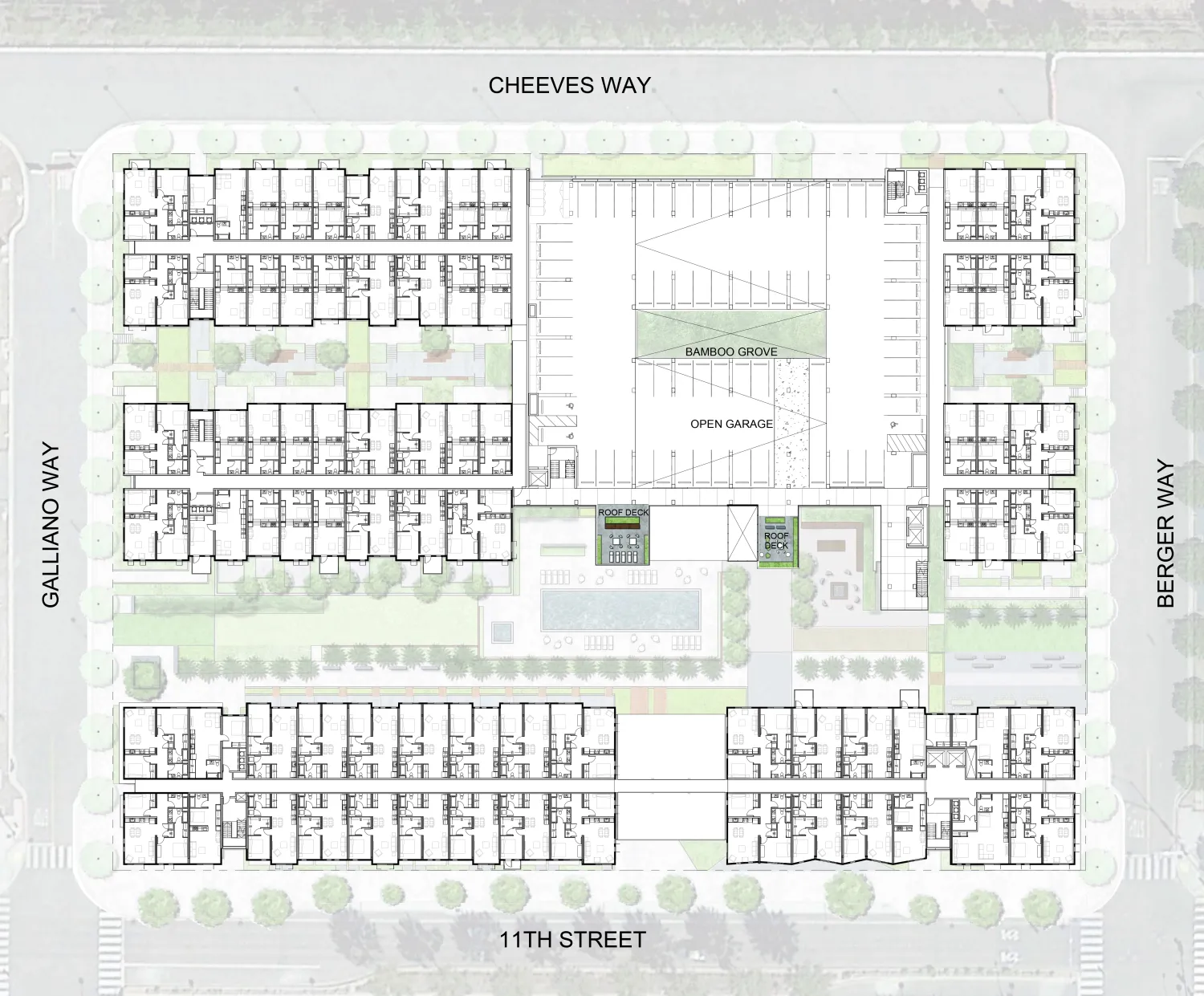 Upper level plan for Windflower II in Union City, California.