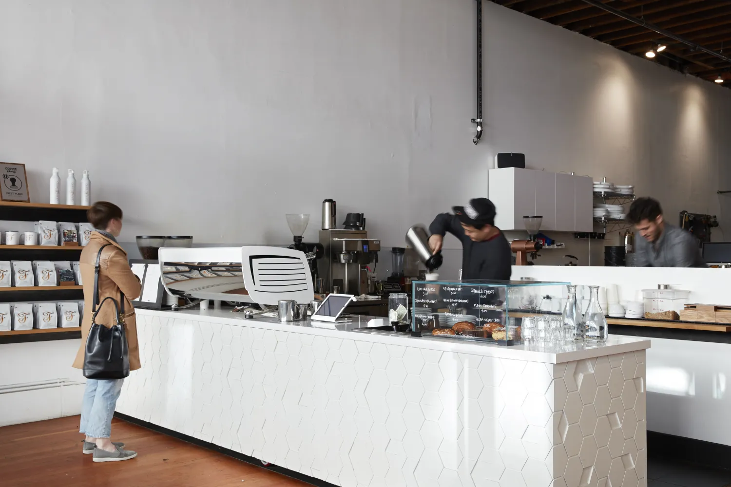 Counter at Saint Frank Roastery in San Francisco.