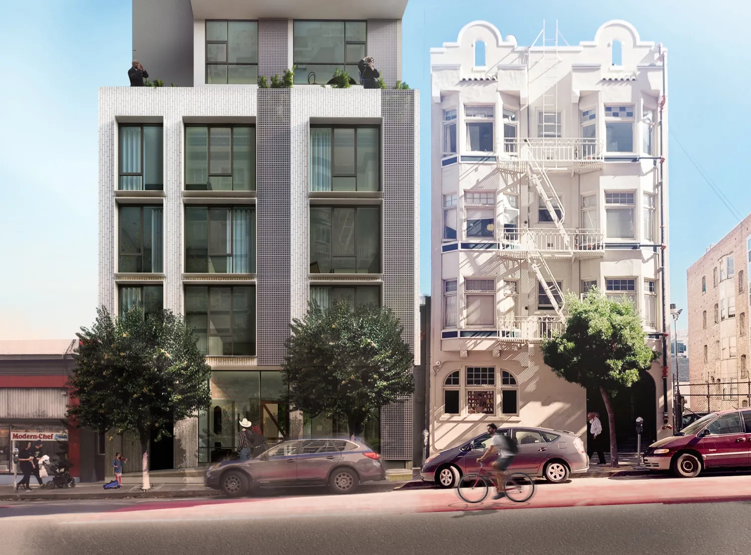 Exterior v3 rendering of 921 O'Farrell in San Francisco, Ca.