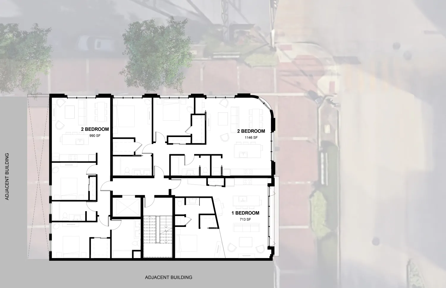 Upper level site plan for 2nd & 20th in Birmingham, Alabama.