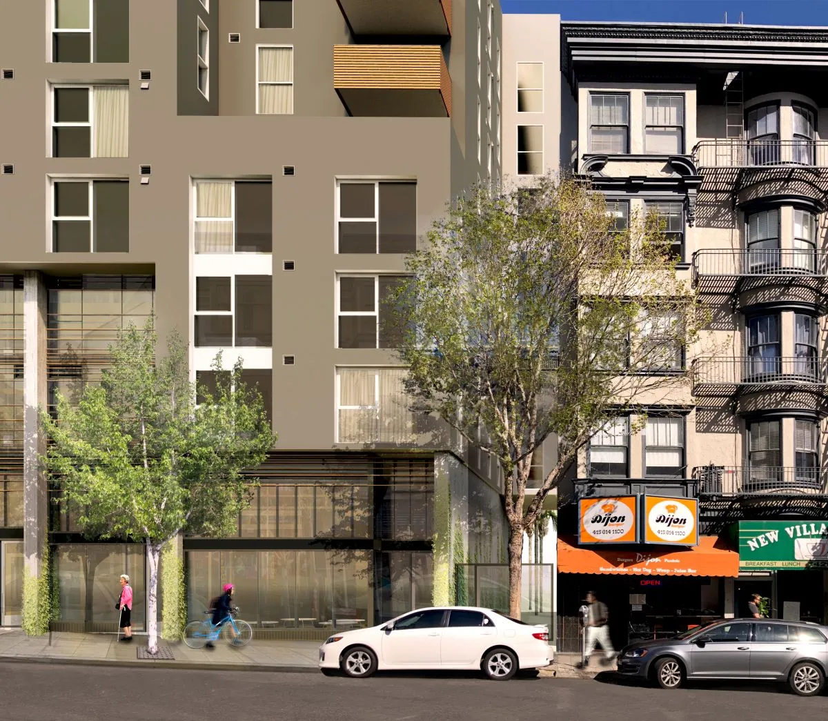 Exterior elevation rendering for 1567 California in San Francisco, California. 