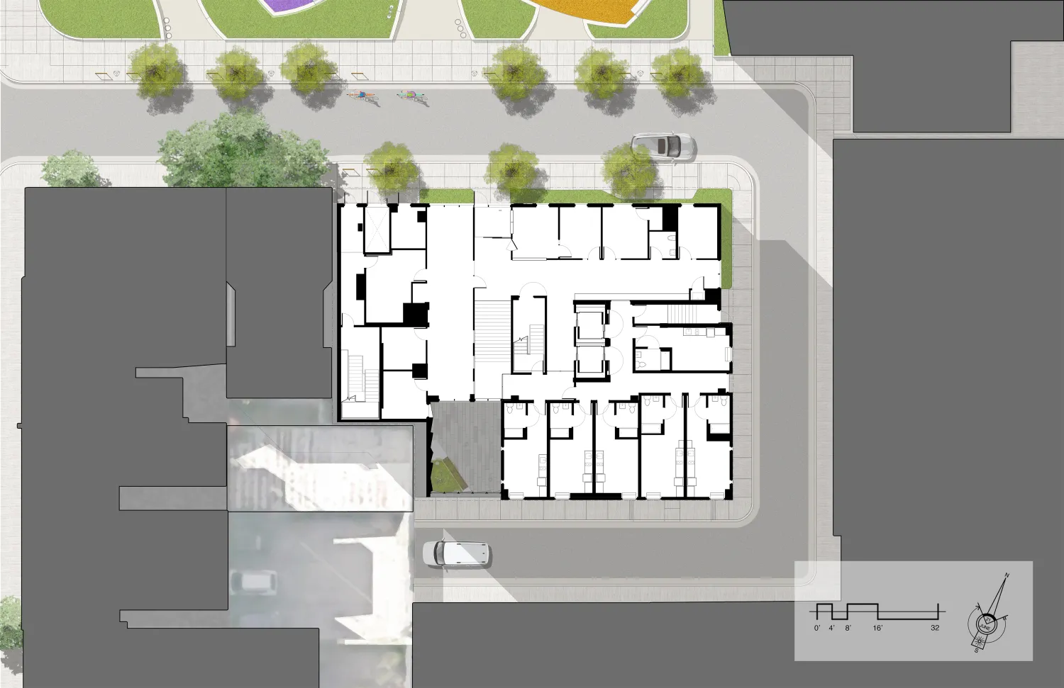 Level one site plan of Jazzie Collins in San Francisco.