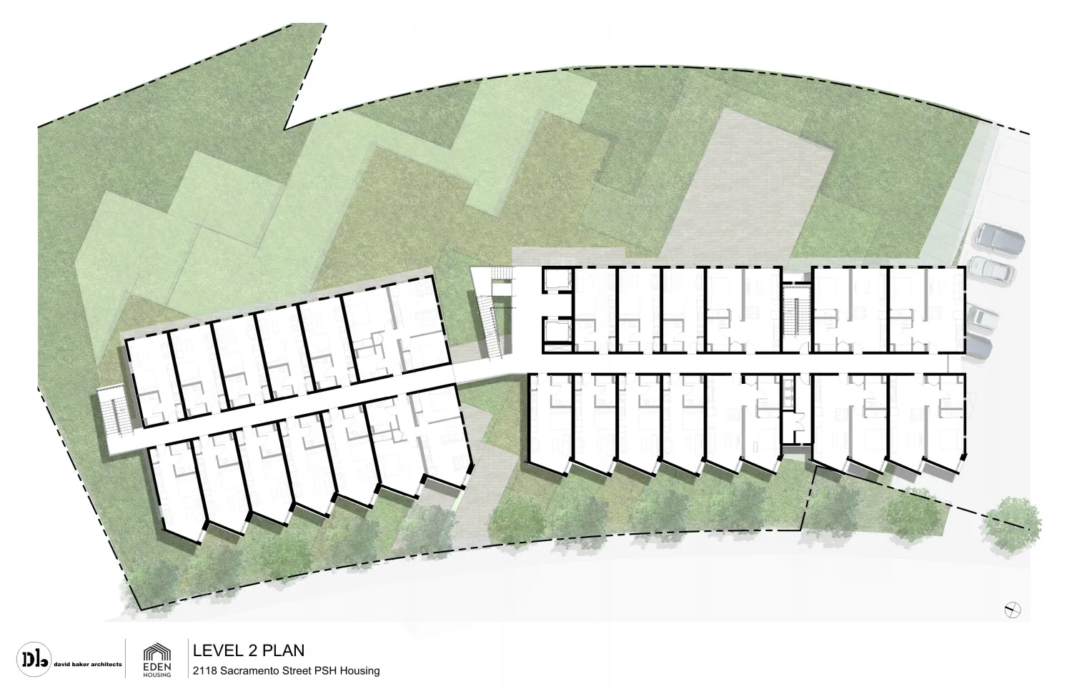Upper-level site plan for Blue Oak Landing in Vallejo, California.