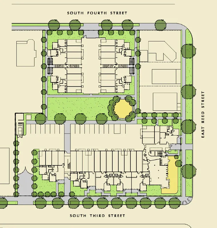 Site plan for Plaza Maria in San Jose, California.