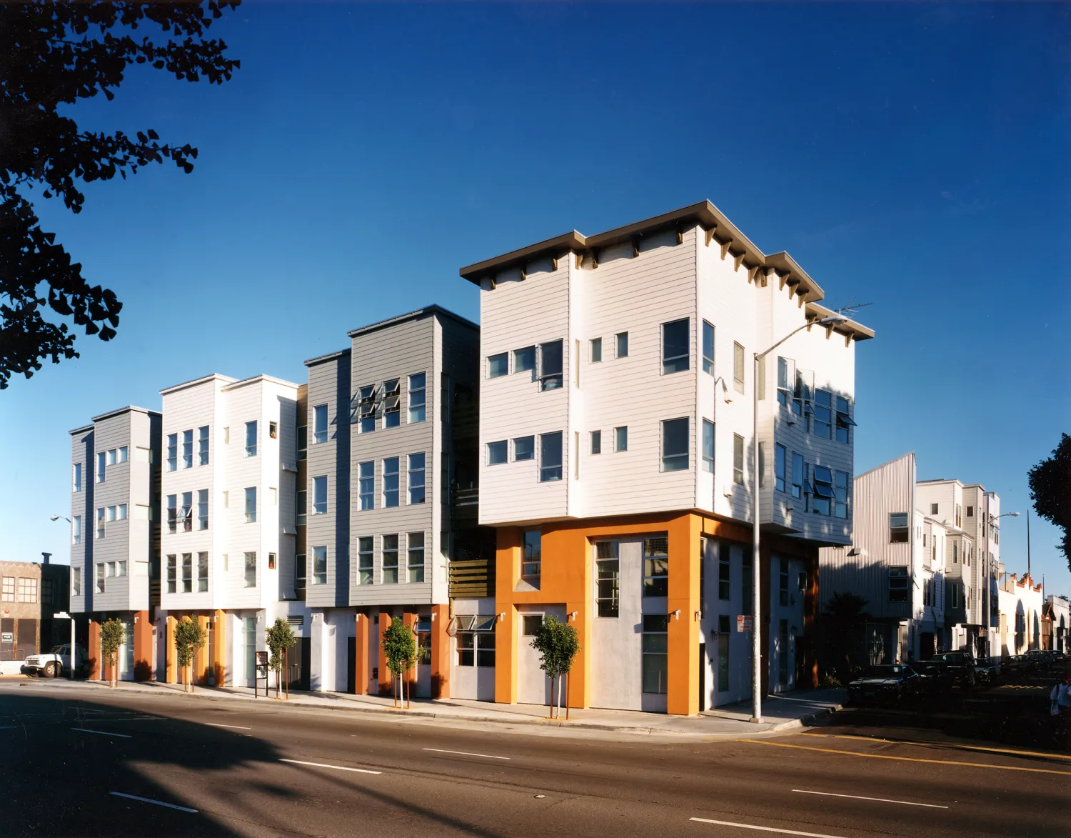 Exterior street corner view of Columbia Park in San Francisco. 