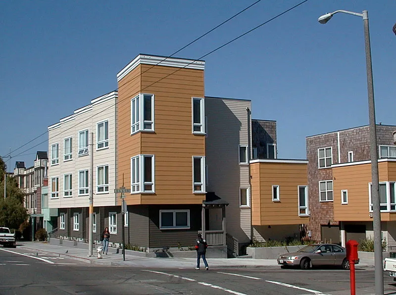 Exterior street view of Bell Mews in San Francisco. 